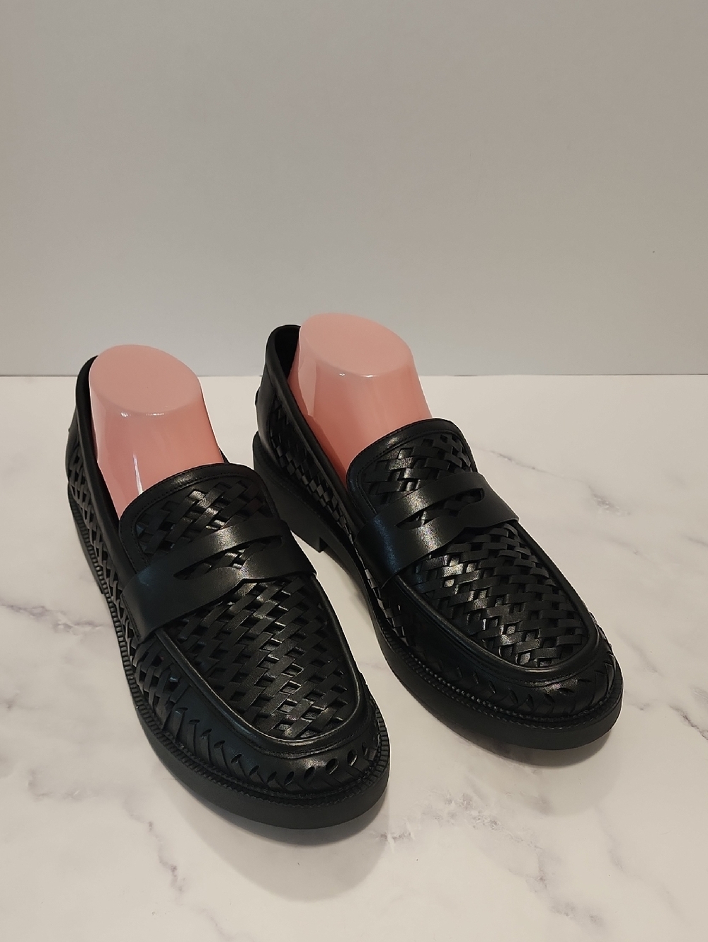 Michael Kors Eden Loafer Black Woven Leather Shoes